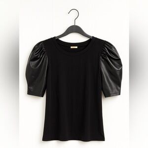 MICHAEL Michael Kors Black Puff Sleeve Tee